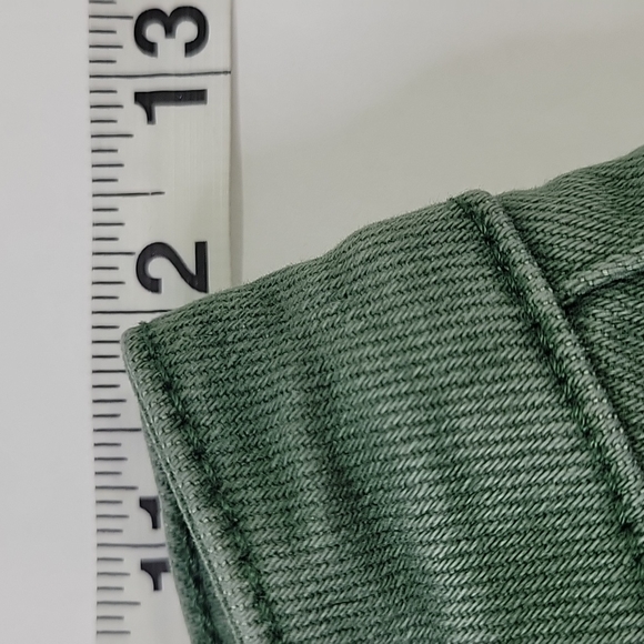 Zara Green Denim Cropped Jeans SZ XS - Picture 4 of 13